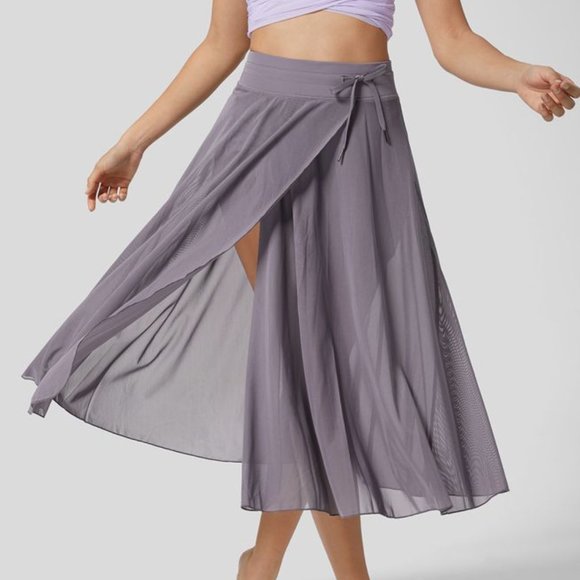 HALARA Skirts Halara High Waisted Drawstring Contrast Mesh 2in Side